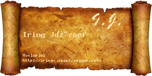 Iring József névjegykártya